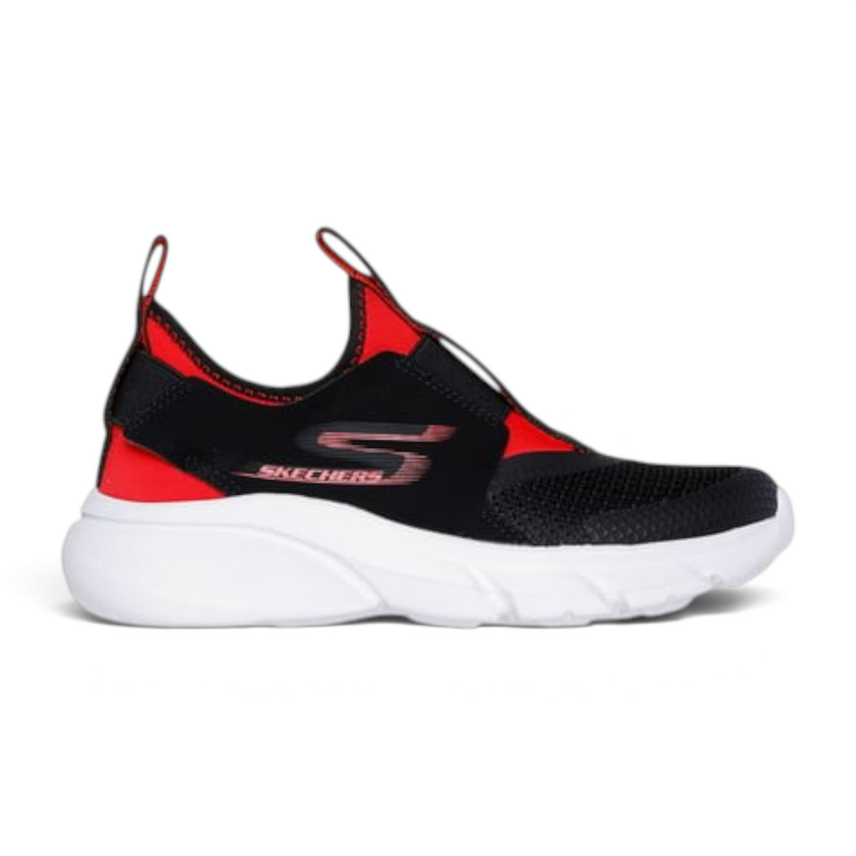 FRG SKECH FASTER - RECZO slip-on sneaker in black and red with a white cushioned midsole