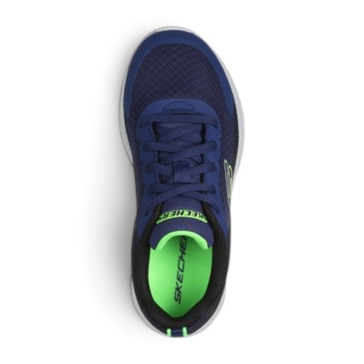FRG Microspec II Vovrix lightweight navy blue mesh sneaker with bright green interior and lace-up closure