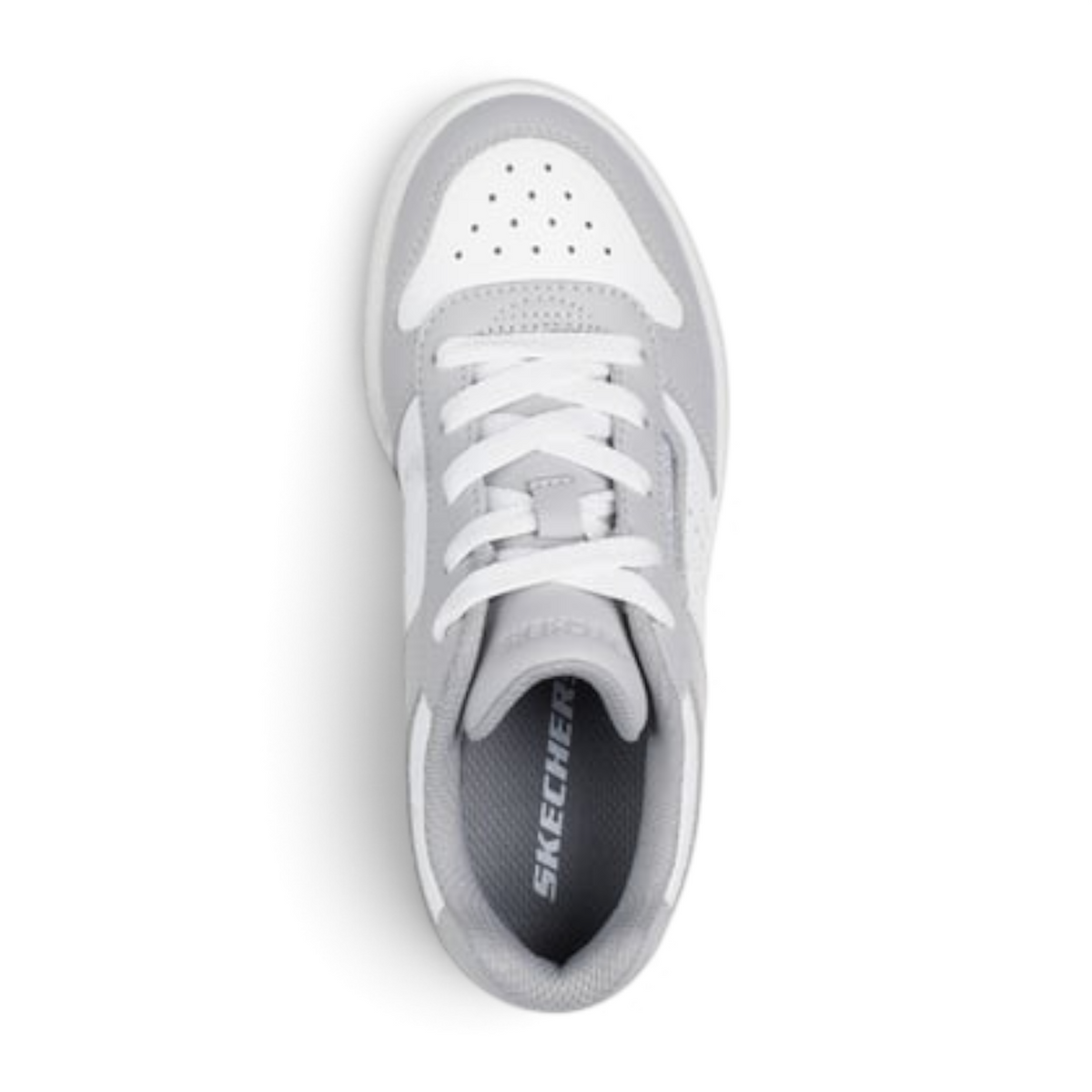 FRG QUICK STREET VORTON white and grey lace-up sneaker with perforated toe box and cushioned interior