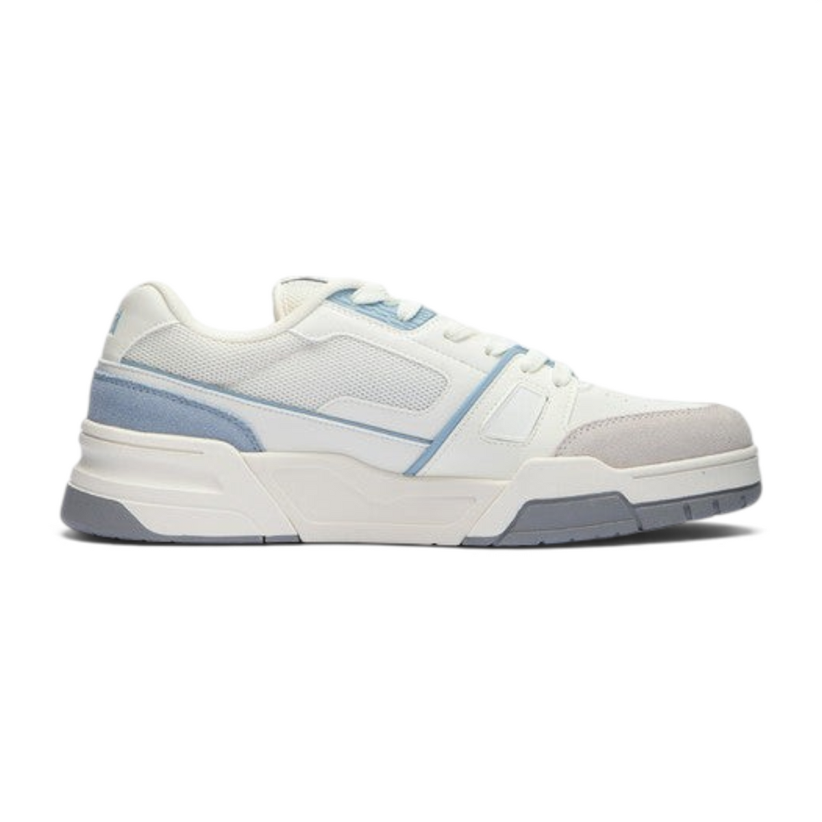 FRG Anta X-Game Flame 5.0 retro sneakers in beige and blue with breathable mesh and suede detailing