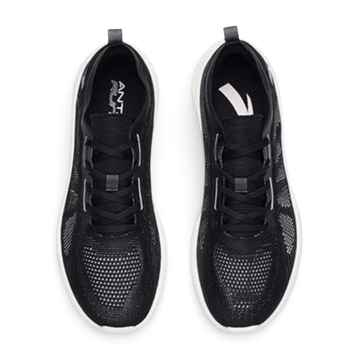 FRG ANTA A-FLASHLITE 3 running shoes in black with breathable mesh upper and white cushioned midsole