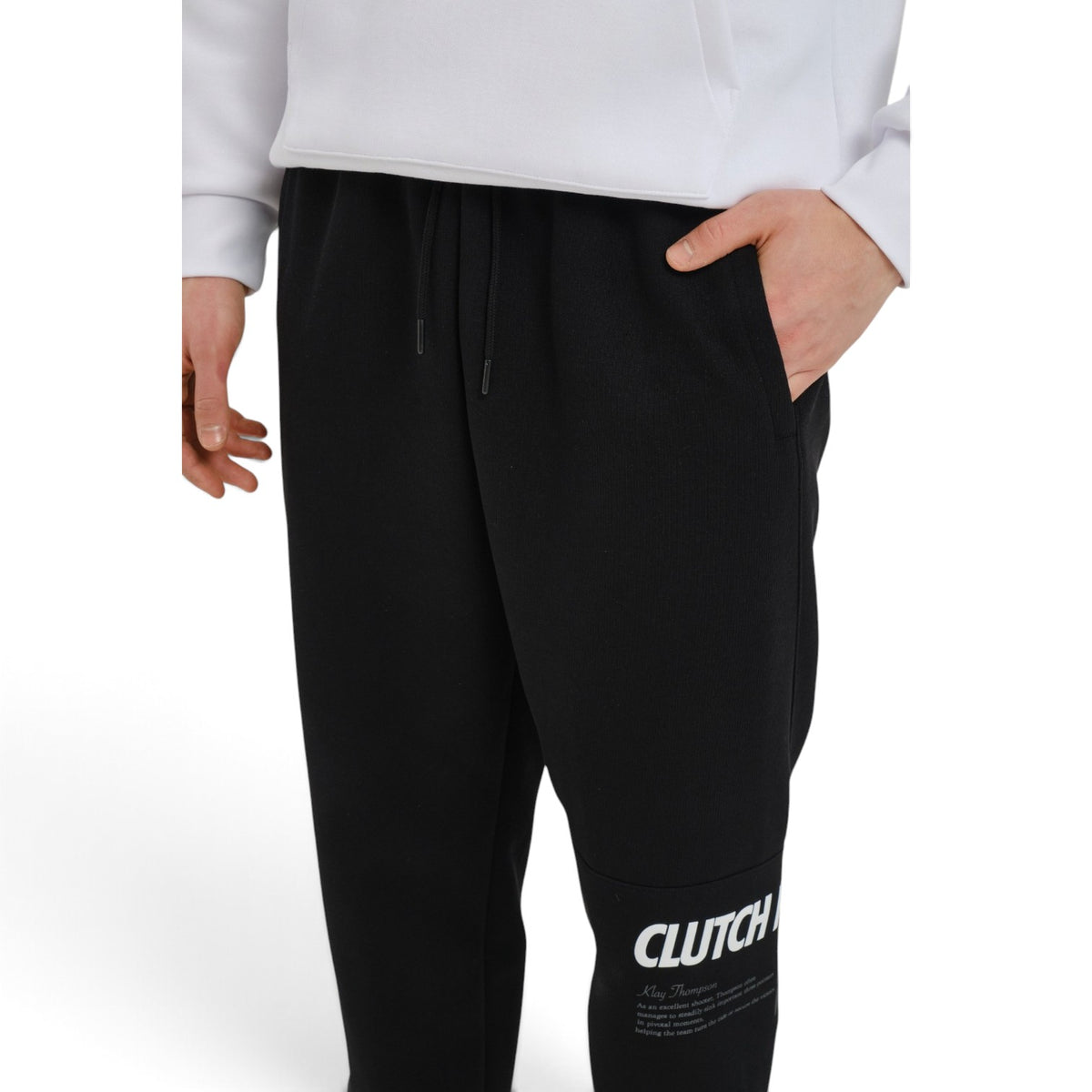 ANTA Knit Track Pants - Black/White