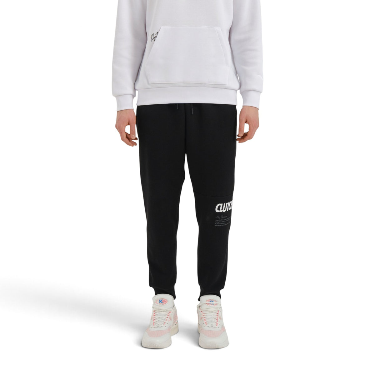ANTA Knit Track Pants - Black/White