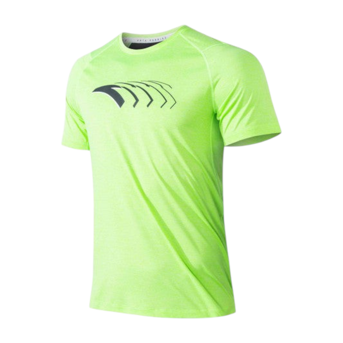 FRG ANTA fluorescent green short sleeve running t-shirt with A-Cool technology and black chest logo