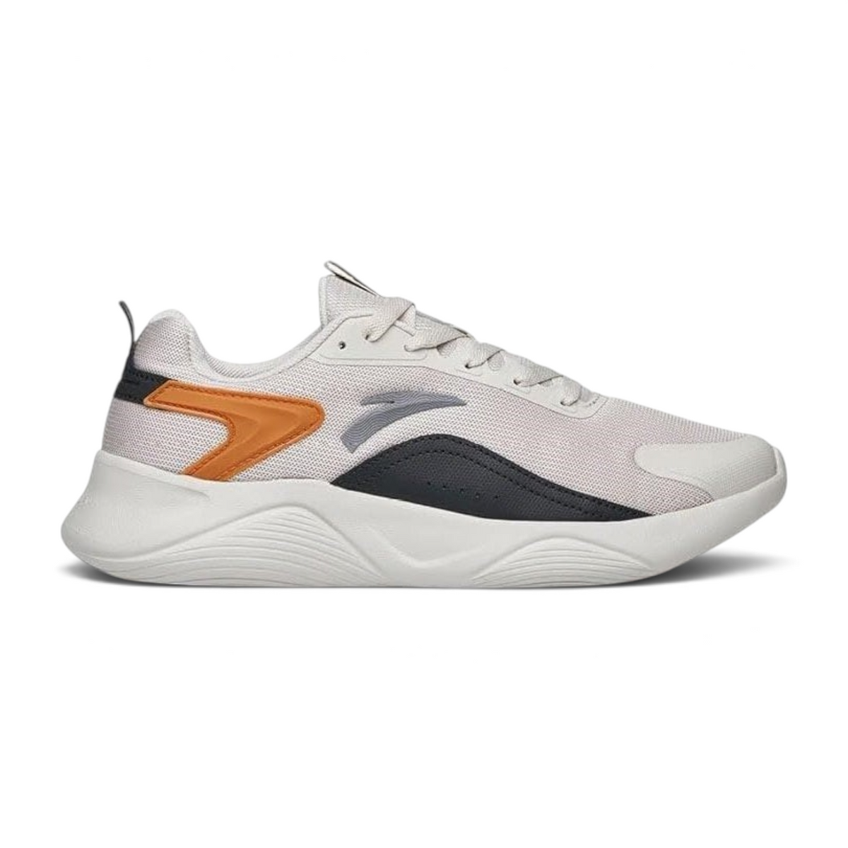 FRG women's lifestyle running shoes in light grey with orange and dark grey accents, featuring a mesh upper.