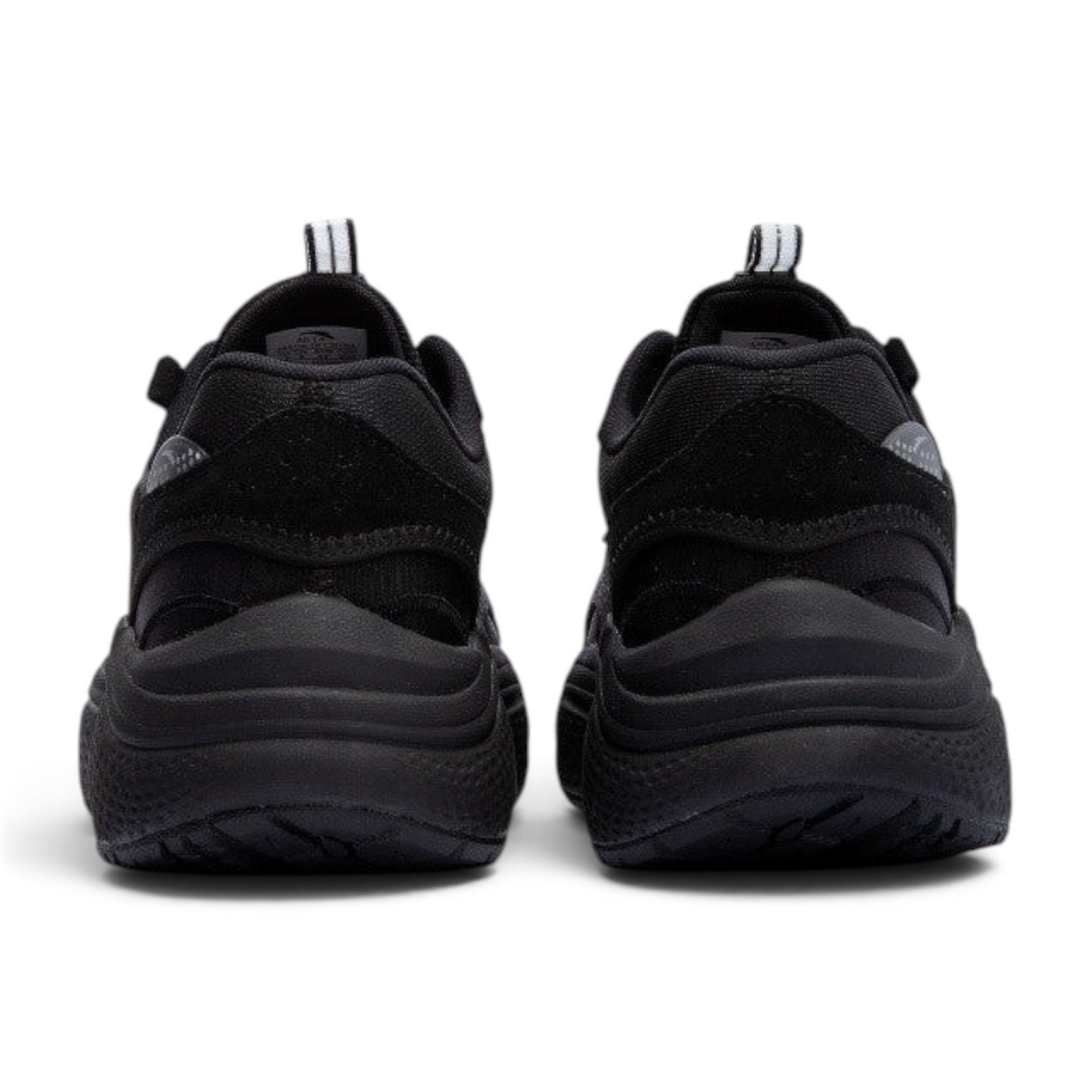FRG Anta C37 chunky casual sneakers in black with breathable upper and cushioned sole, rear view