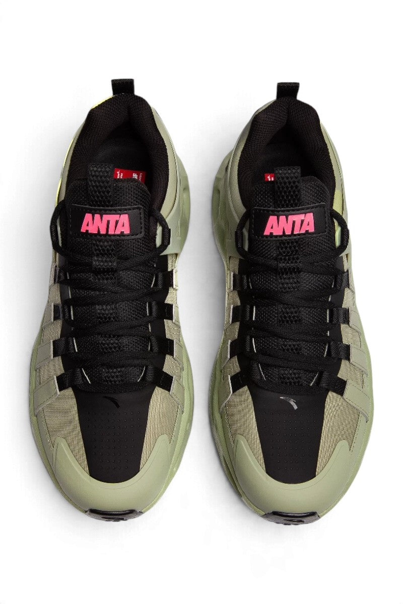 ANTA Men’s STREET RUNNER Casual Shoes in Green/Black – product view 2