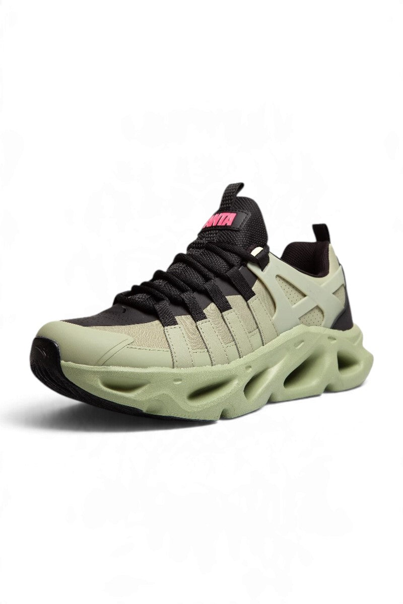 ANTA Men’s STREET RUNNER Casual Shoes in Green/Black – product view 3