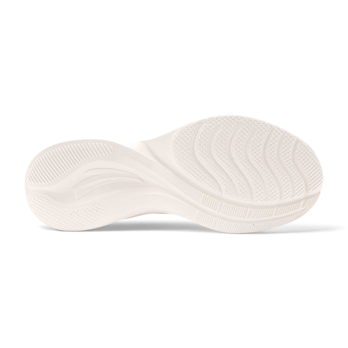 FRG running shoes featuring a white textured rubber outsole with a wave-patterned grip for traction