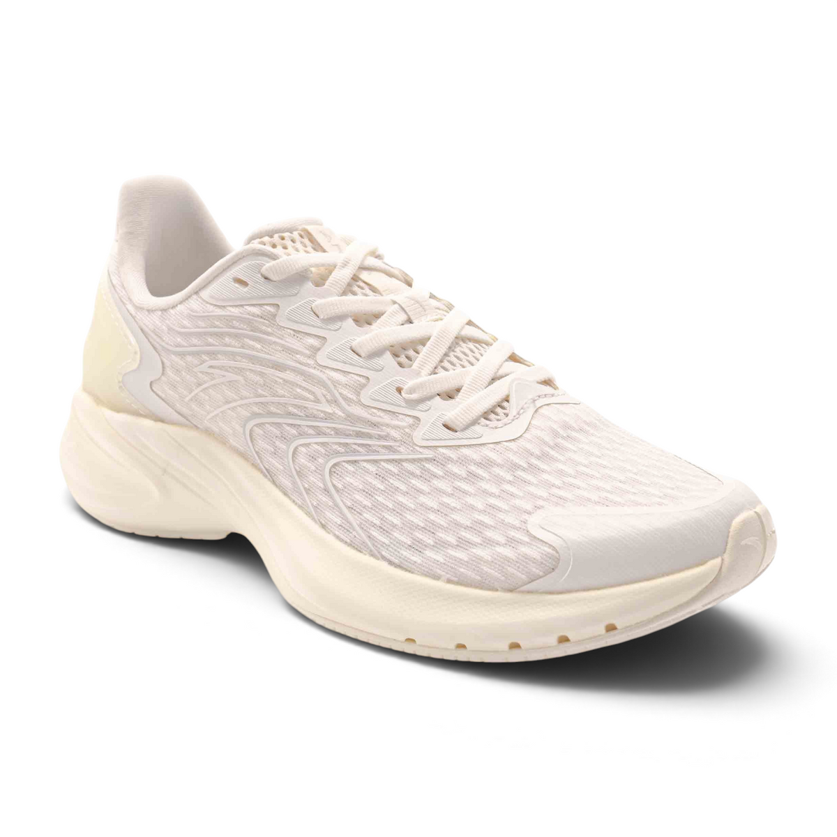 FRG women's running shoes in off-white with a breathable mesh upper and cushioned sole for athletic performance.