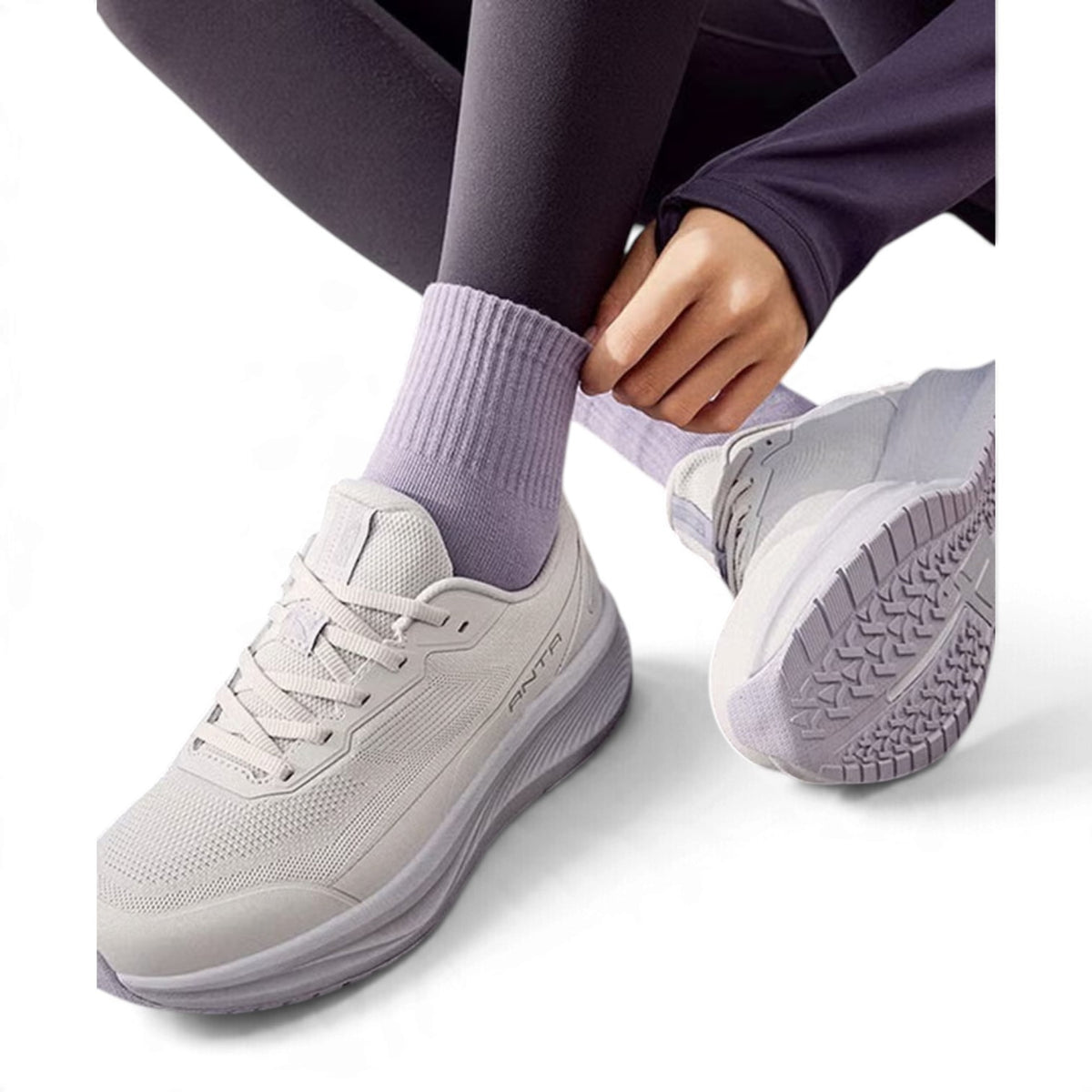 ANTA Women’s EBUFFER Training Shoes in Light Grey – product view 3