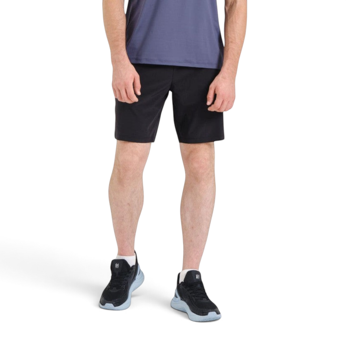 FRG Anta black woven training shorts with A-COOL 2.0 ventilation technology worn by a man in a studio setting