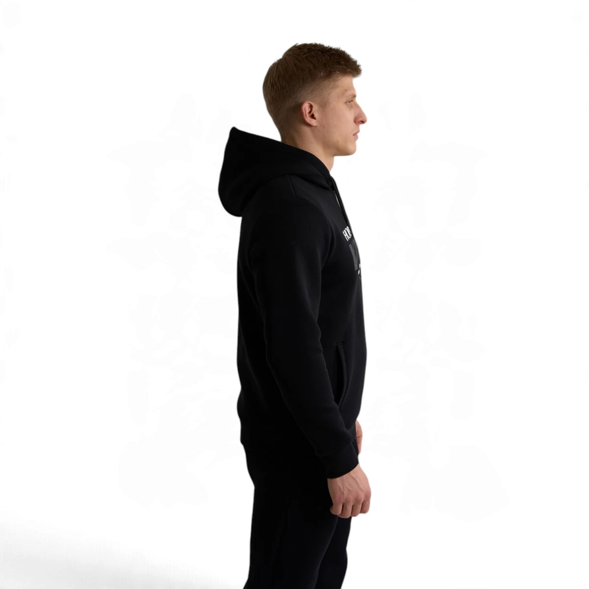 ANTA Men’s KT HOPE BLOOMS Hoodie in Black – product view 3