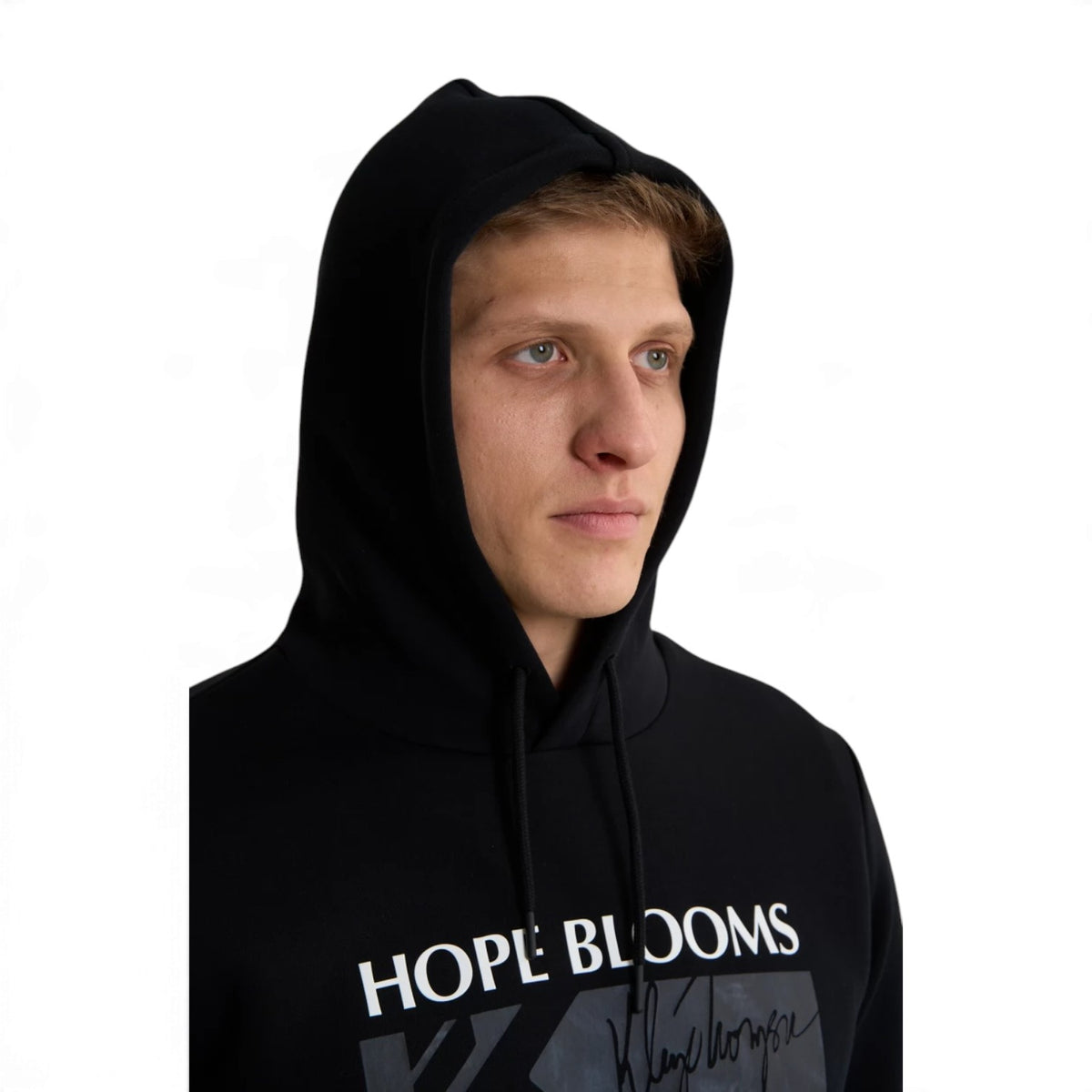 ANTA Men’s KT HOPE BLOOMS Hoodie in Black – product view 7
