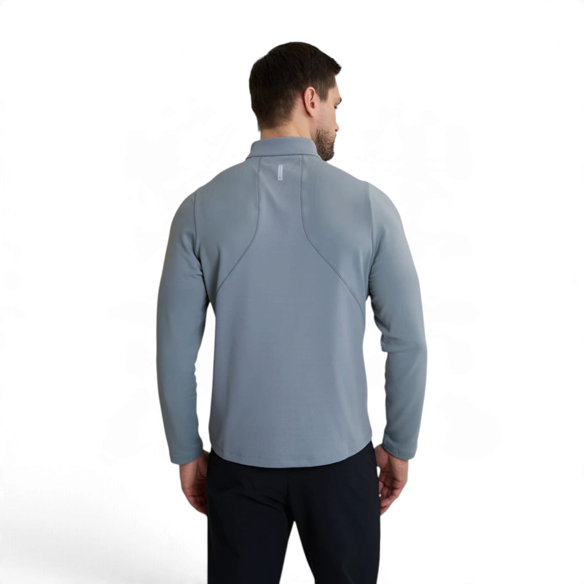 ANTA Men’s Insulated Half-Zip Running Top in Whale Grey – product view 6