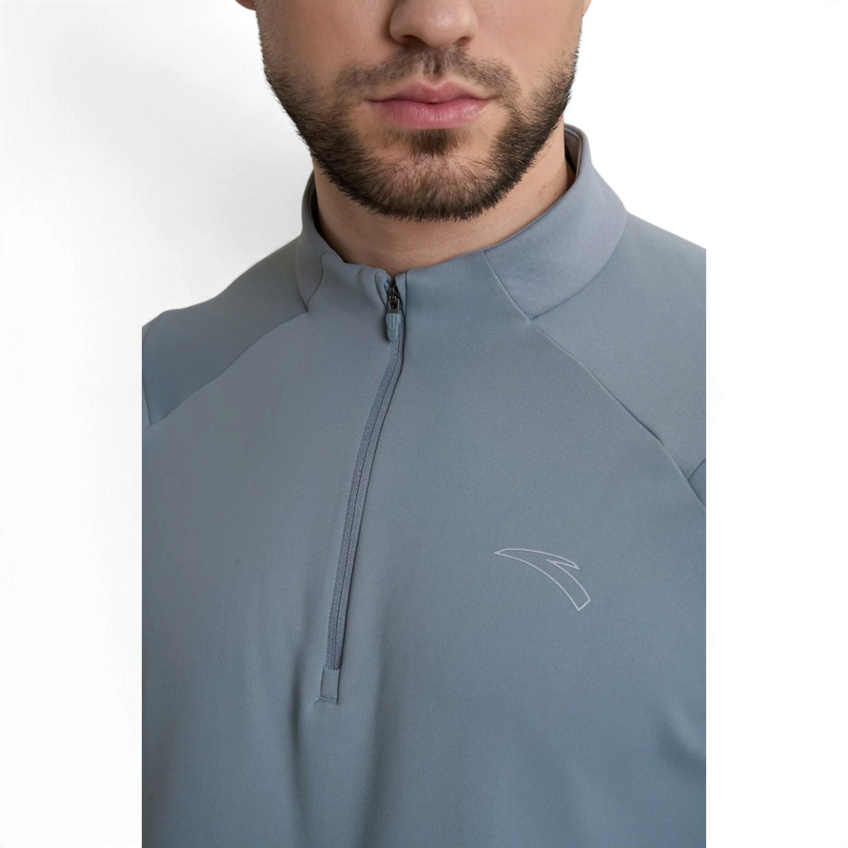 ANTA Men’s Insulated Half-Zip Running Top in Whale Grey – product view 8