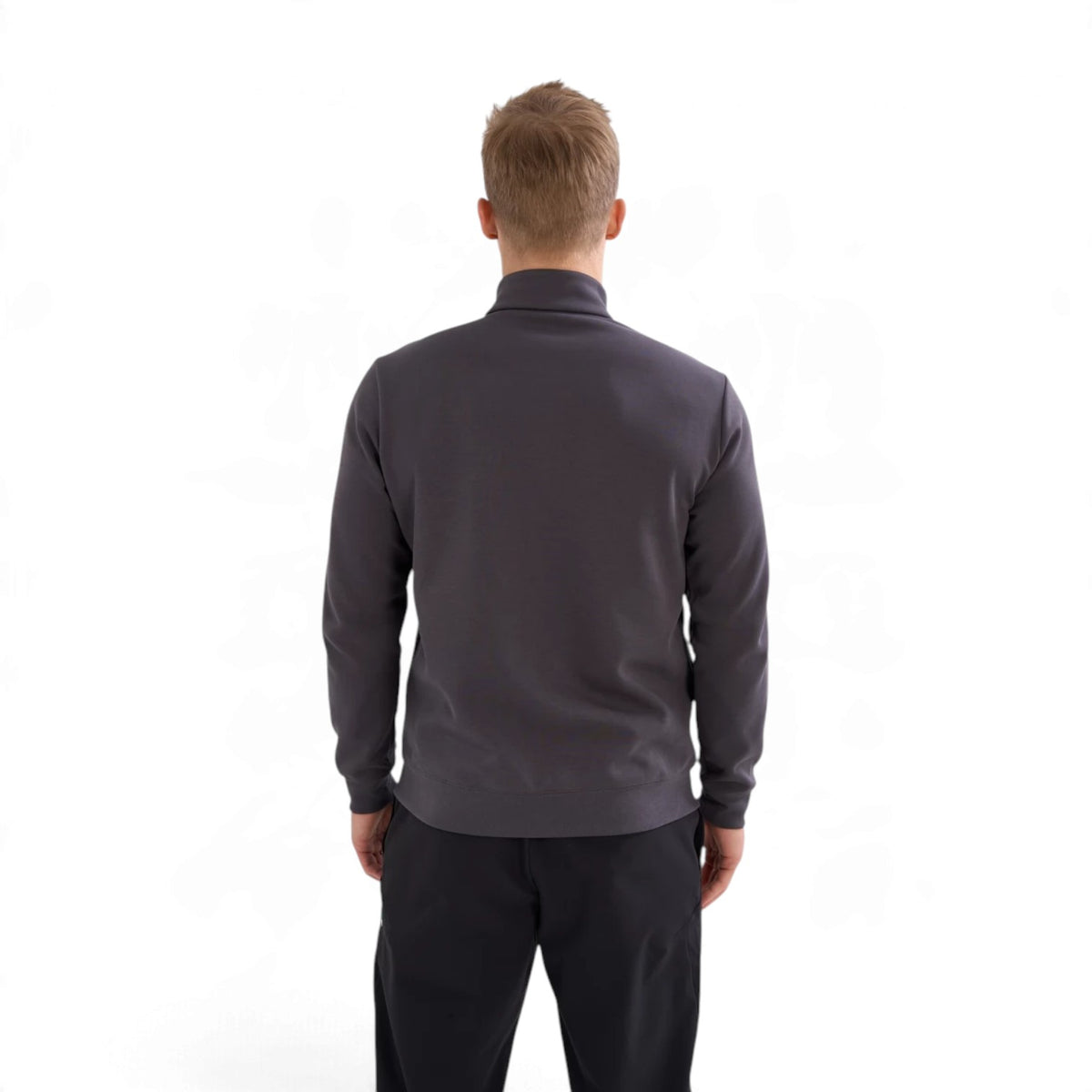 ANTA Men’s TRN ESSENTIAL Knit Track Top in Dark Grey – product view 5