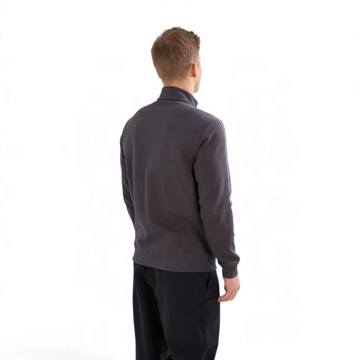 ANTA Men’s TRN ESSENTIAL Knit Track Top in Dark Grey – product view 6