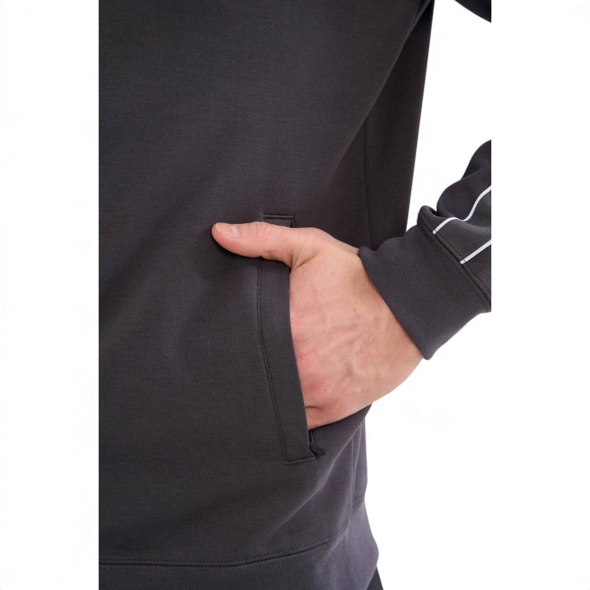 ANTA Men’s TRN ESSENTIAL Knit Track Top in Dark Grey – product view 7