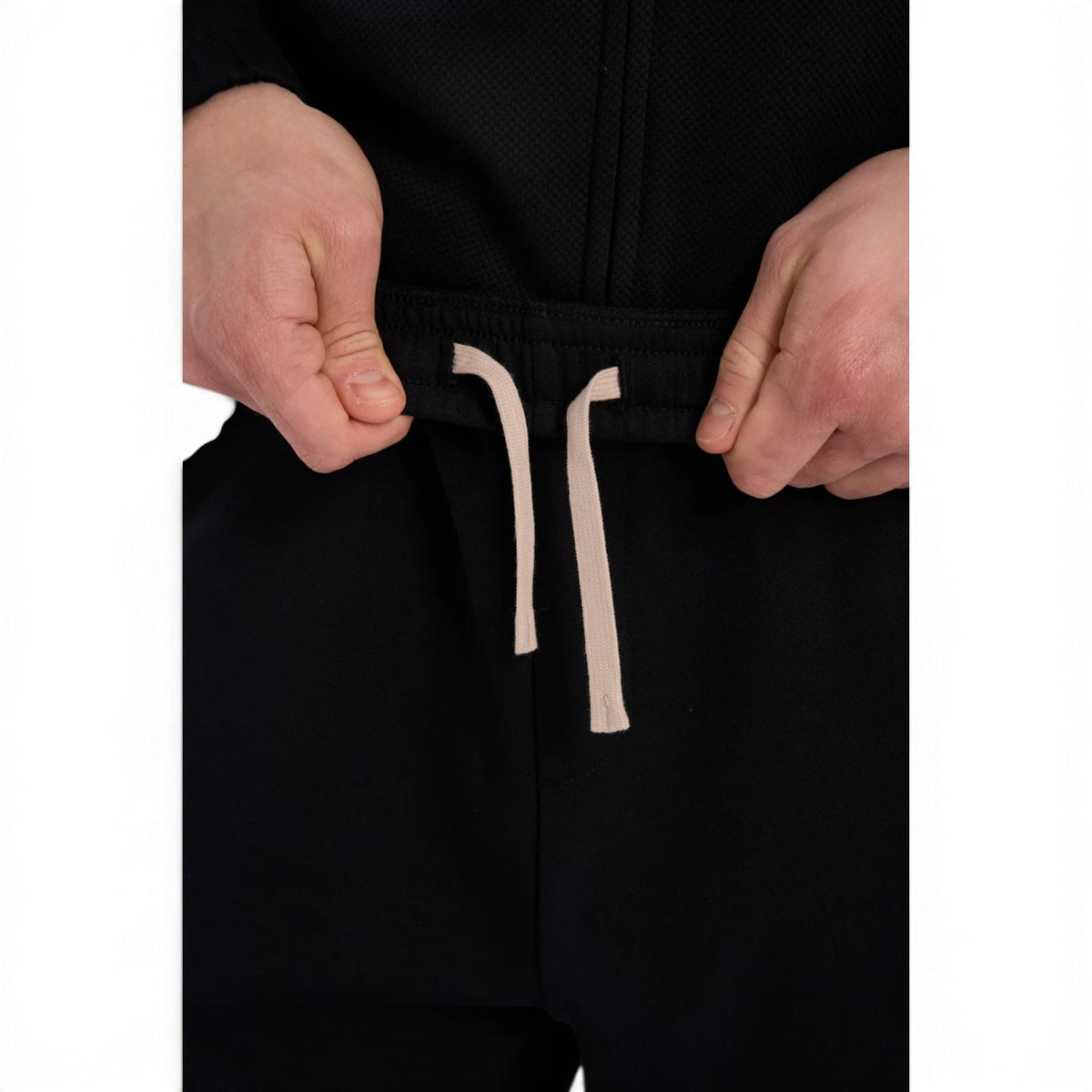 ANTA Men’s SPORTS CLUB Knit Track Pants in Black – product view 8