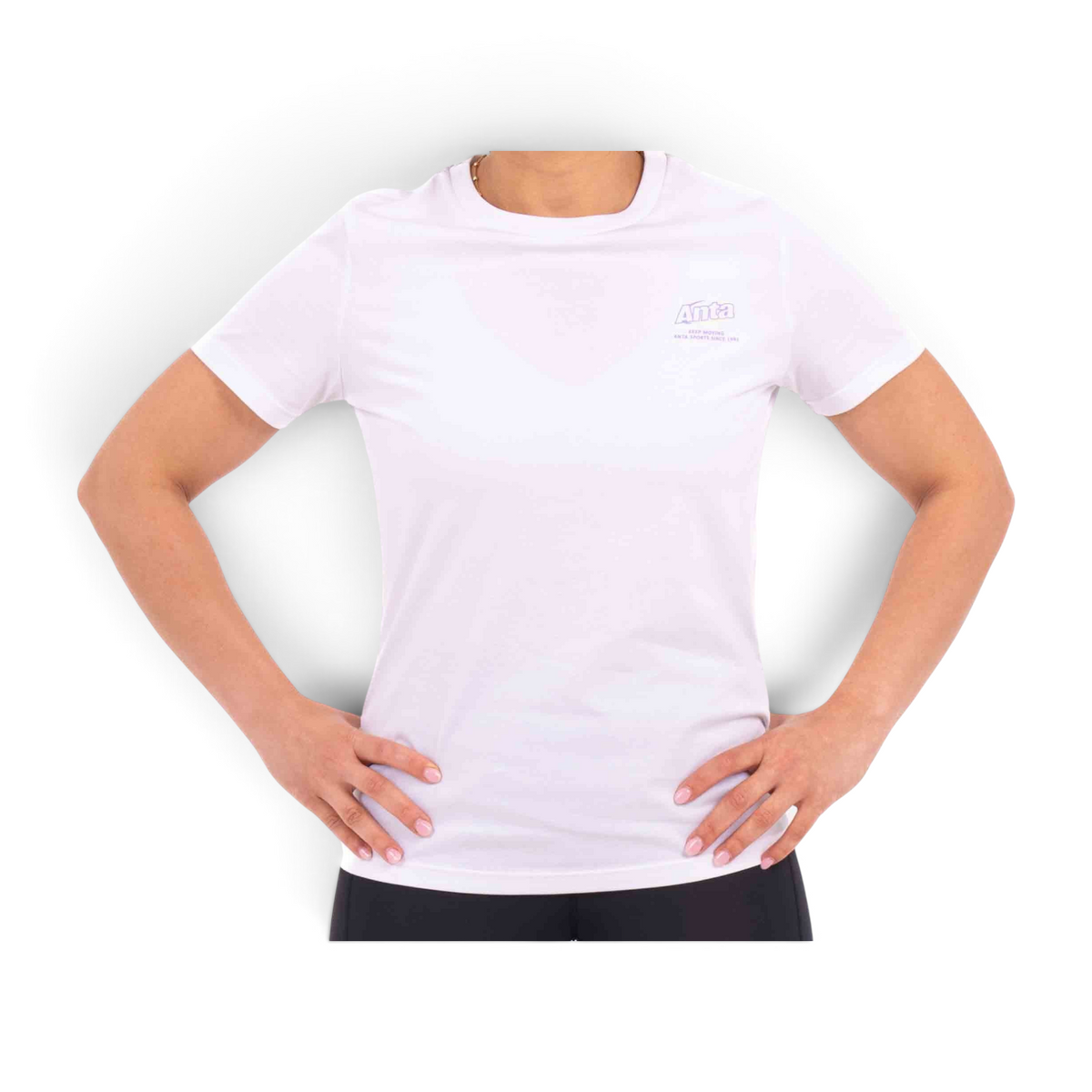 FRG white regular fit t-shirt made of cotton and polyester blend with Anta logo on the chest