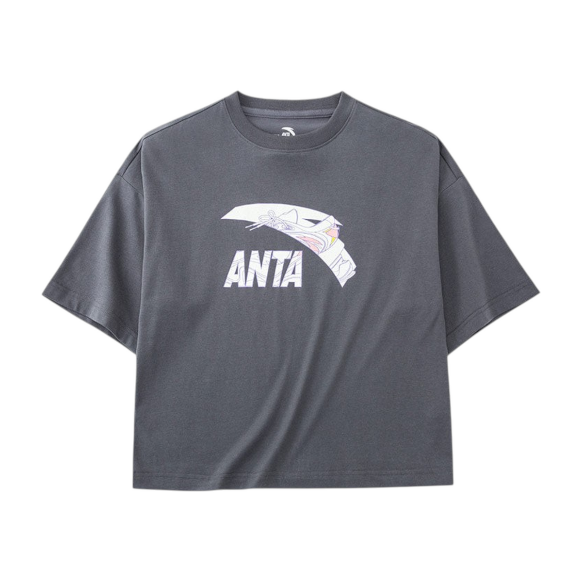 FRG ANTA lifestyle short sleeve t-shirt in castle grey with a graphic logo print on the chest