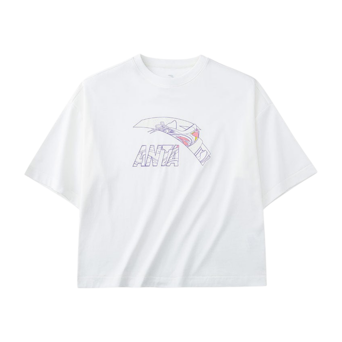 FRG ANTA lifestyle short sleeve t-shirt in beige cotton-polyester blend with a graphic logo print on the chest.