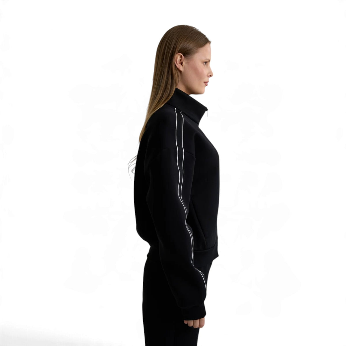 ANTA Women’s TRN ESSENTIAL Knit Track Top in Black – product view 4
