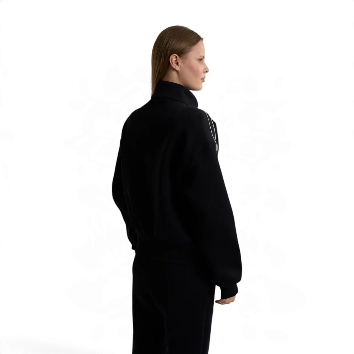 ANTA Women’s TRN ESSENTIAL Knit Track Top in Black – product view 5