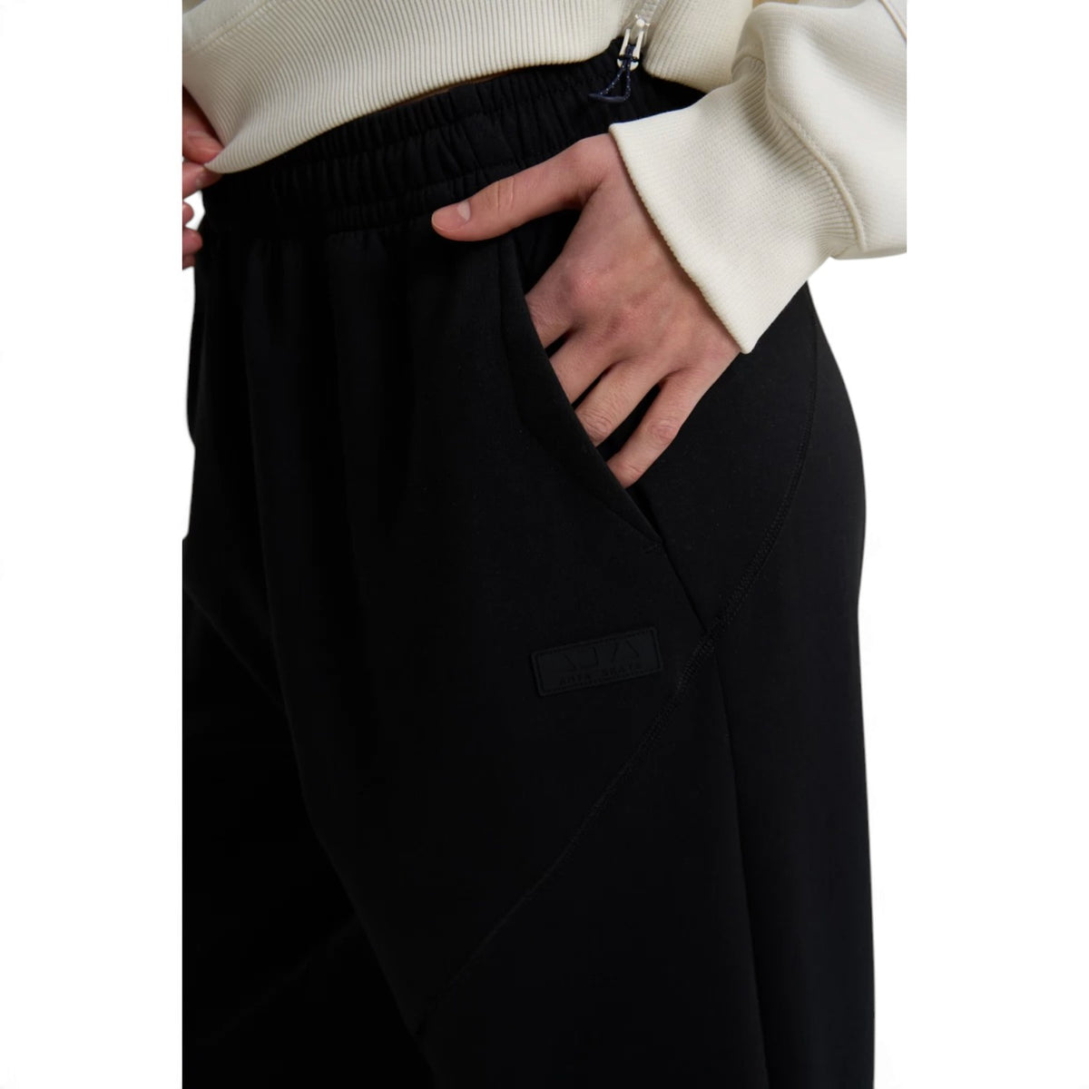 ANTA Women’s CITY PANTS BAR Knit Track Pants in Black – product view 6
