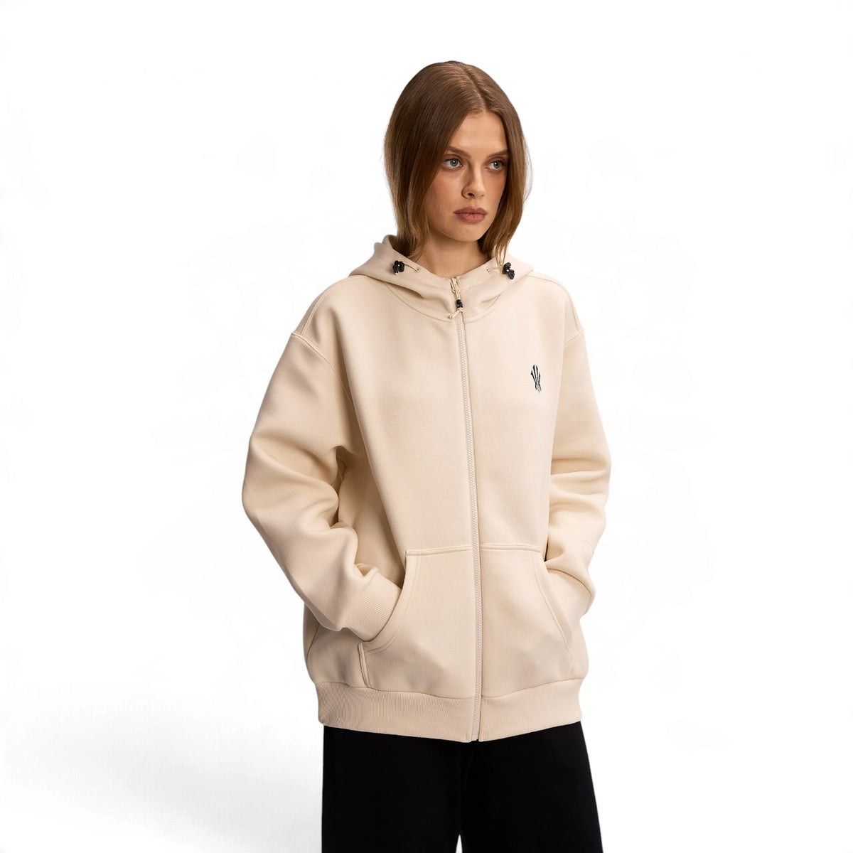 ANTA Unisex KAI Legacy Knit Track Top in Sand Grey – product view 4