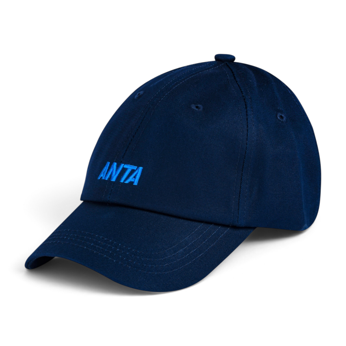 FRG navy blue baseball cap with embroidered light blue ANTA logo on the front panel