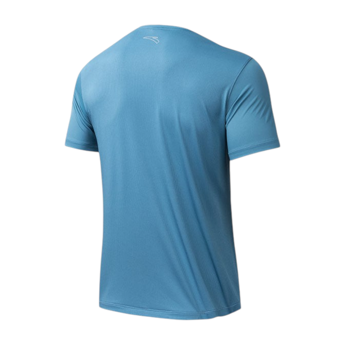 FRG ANTA blue short sleeve running t-shirt made of breathable polyester, back view showing athletic fit