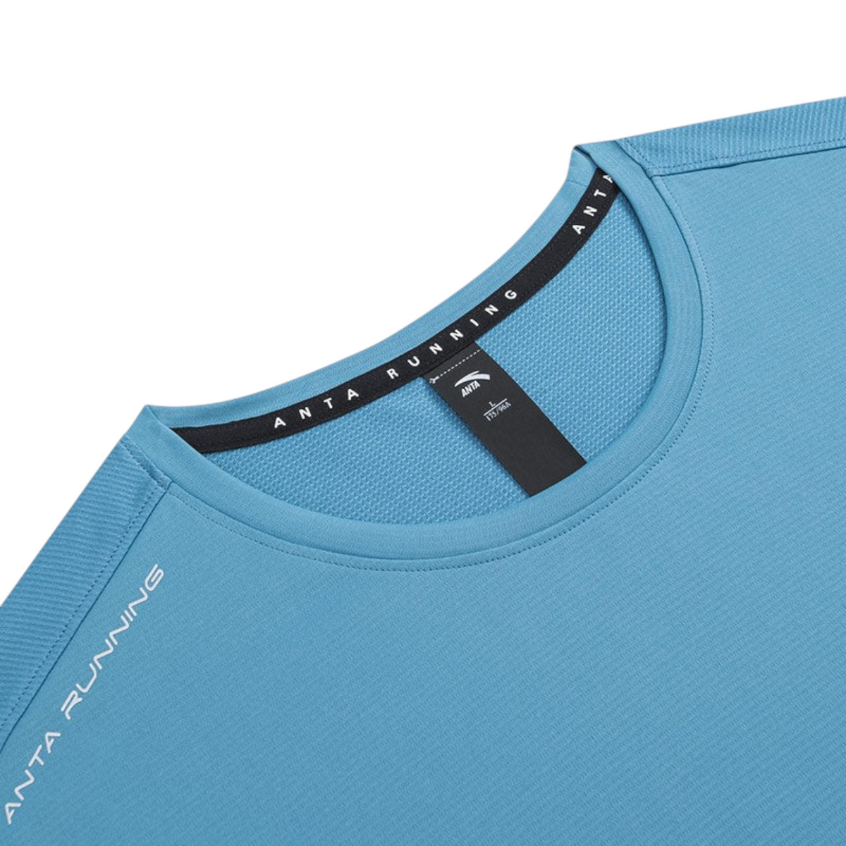 FRG ANTA blue polyester running t-shirt with breathable mesh fabric and crew neck detail