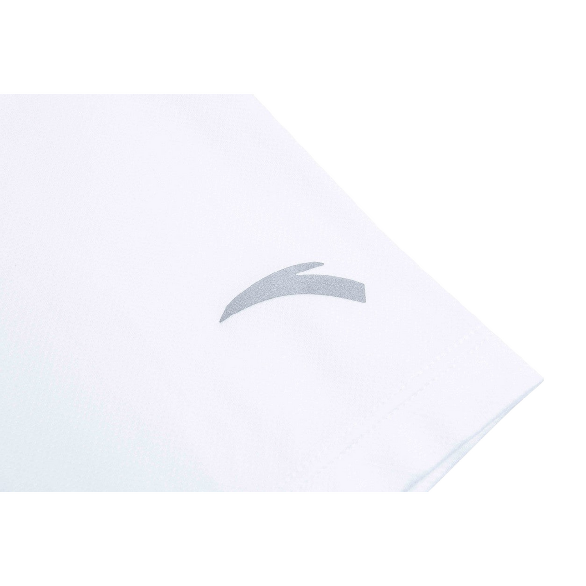 FRG ANTA pure white short sleeve running t-shirt with reflective logo detail on the sleeve