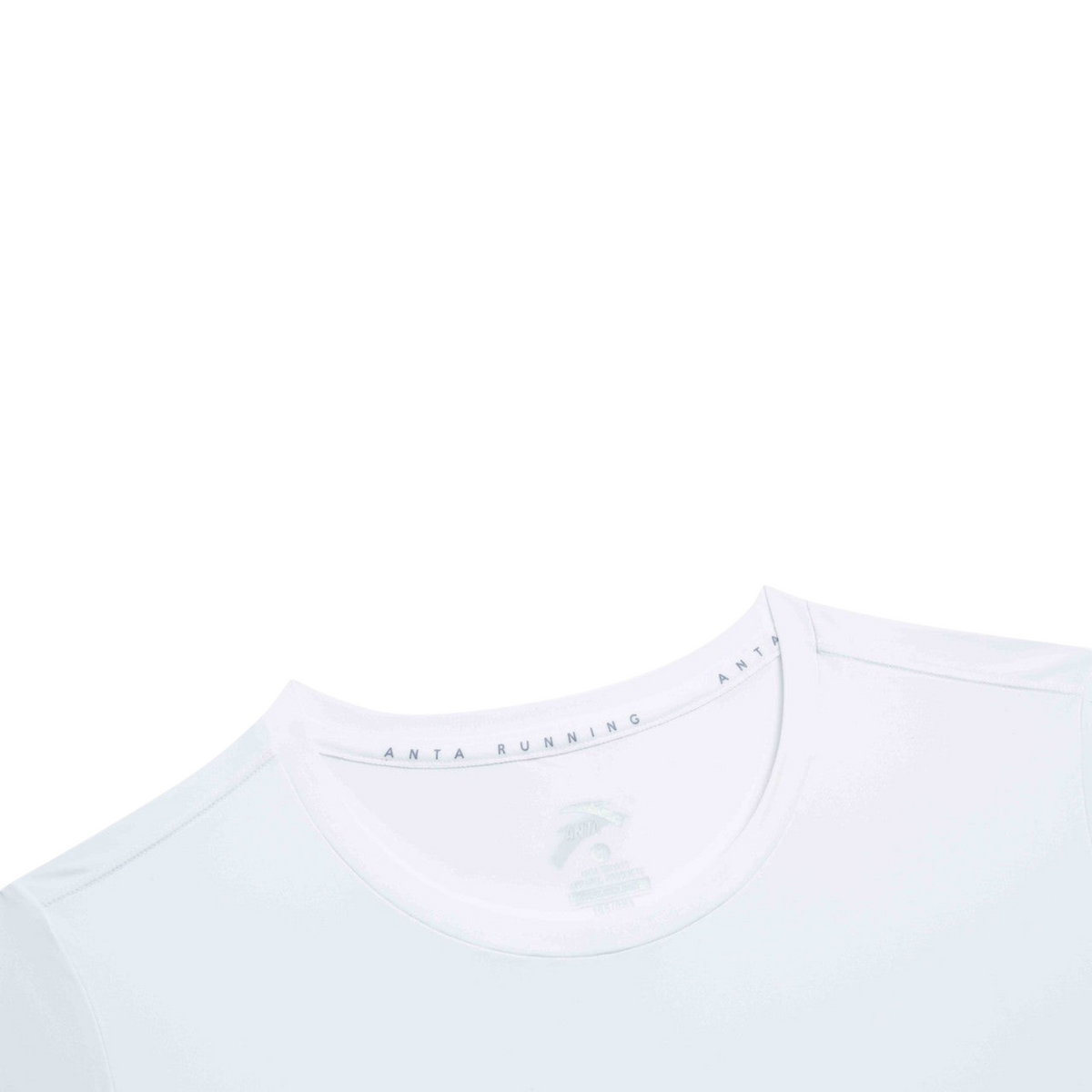FRG ANTA A-Chill Touch running T-shirt in pure white with breathable nylon-spandex fabric and crew neck detail.