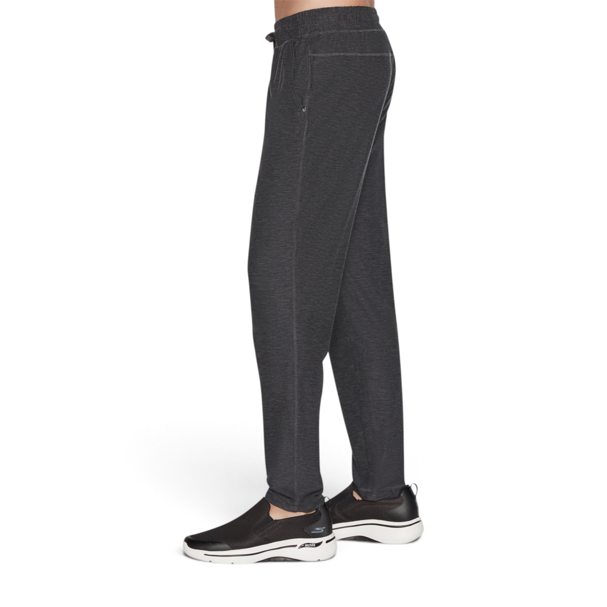 FRG SKECHKNITS ULTRA GO LITE tapered pants in charcoal grey, featuring a comfortable elastic waistband and slim fit.