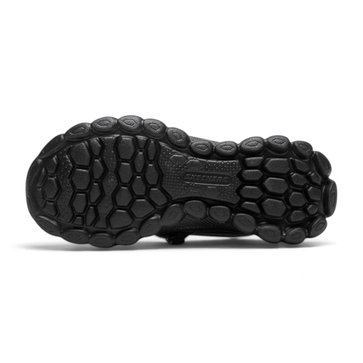 FRG Skechers Skech Flex 2.0 School Spirit black mary jane sneaker showing the textured rubber outsole tread pattern