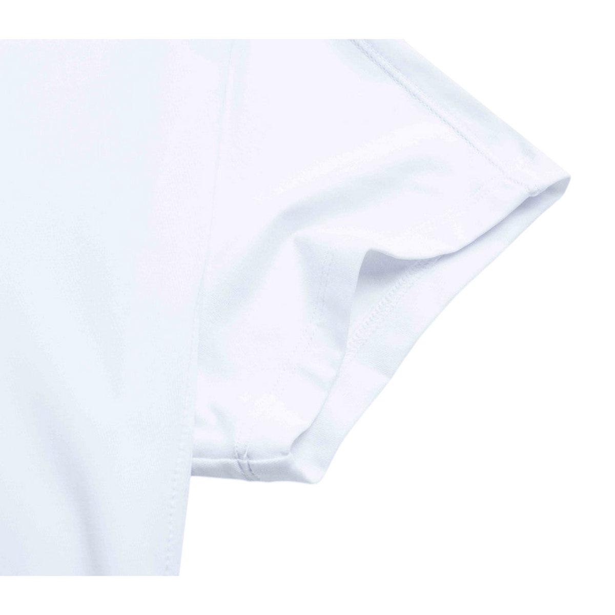 FRG ANTA A-Chill Touch running t-shirt sleeve in pure white, featuring lightweight, breathable performance fabric.