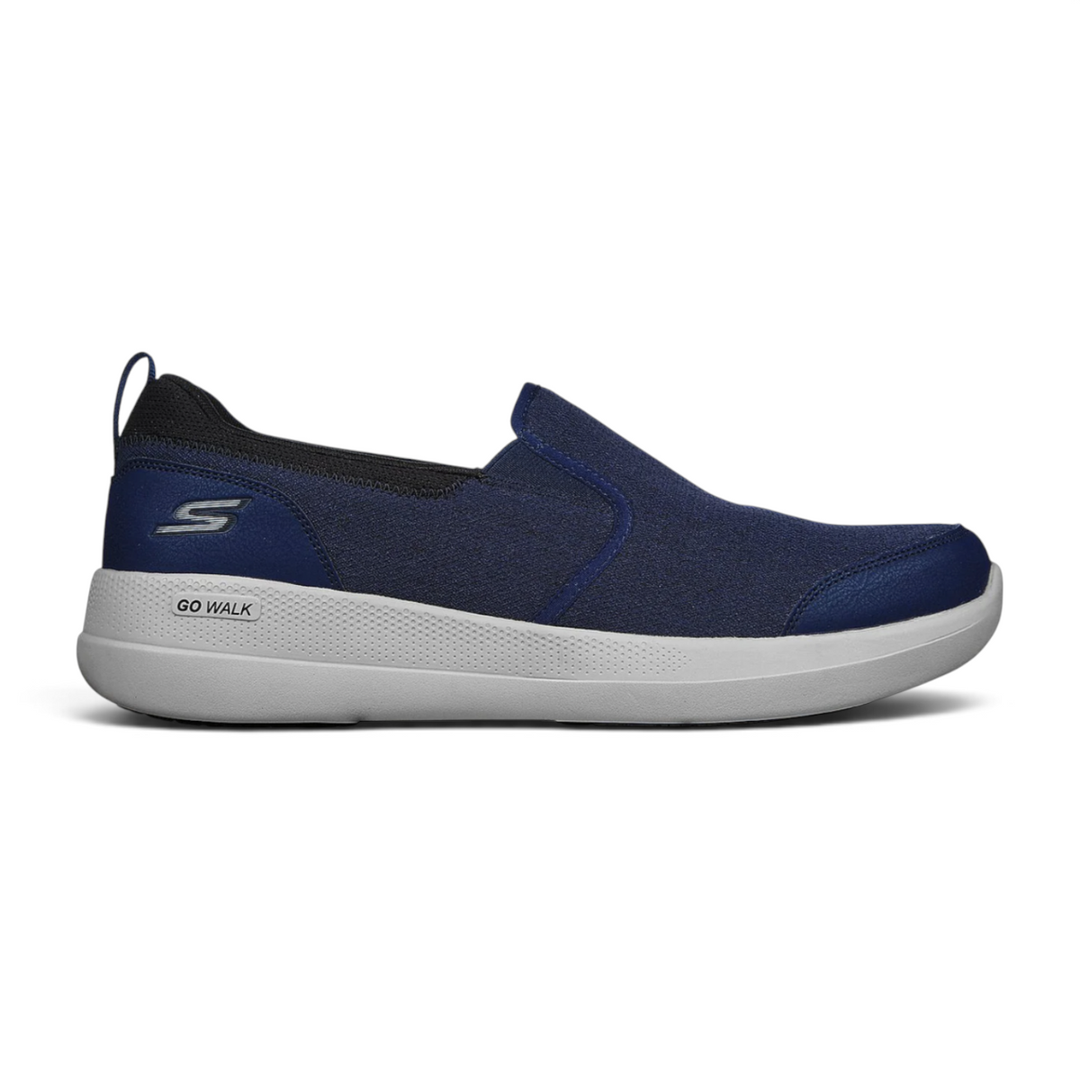 FRG Skechers GO Walk Stability slip-on walking shoe in navy and black with a lightweight white cushioned sole