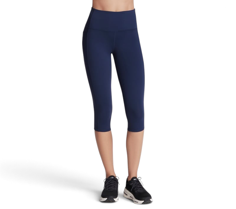FRG Skechers women's navy blue high-rise knit capri leggings for athletic wear