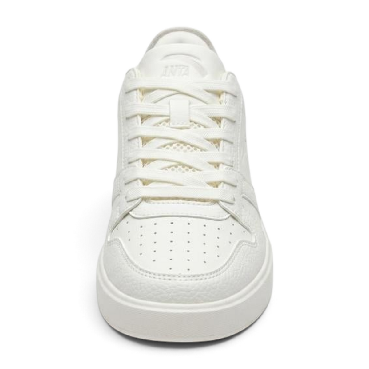 FRG ANTA X-GAME Breezelea women's lifestyle sneakers in beige and grey with mesh and suede details, front view.