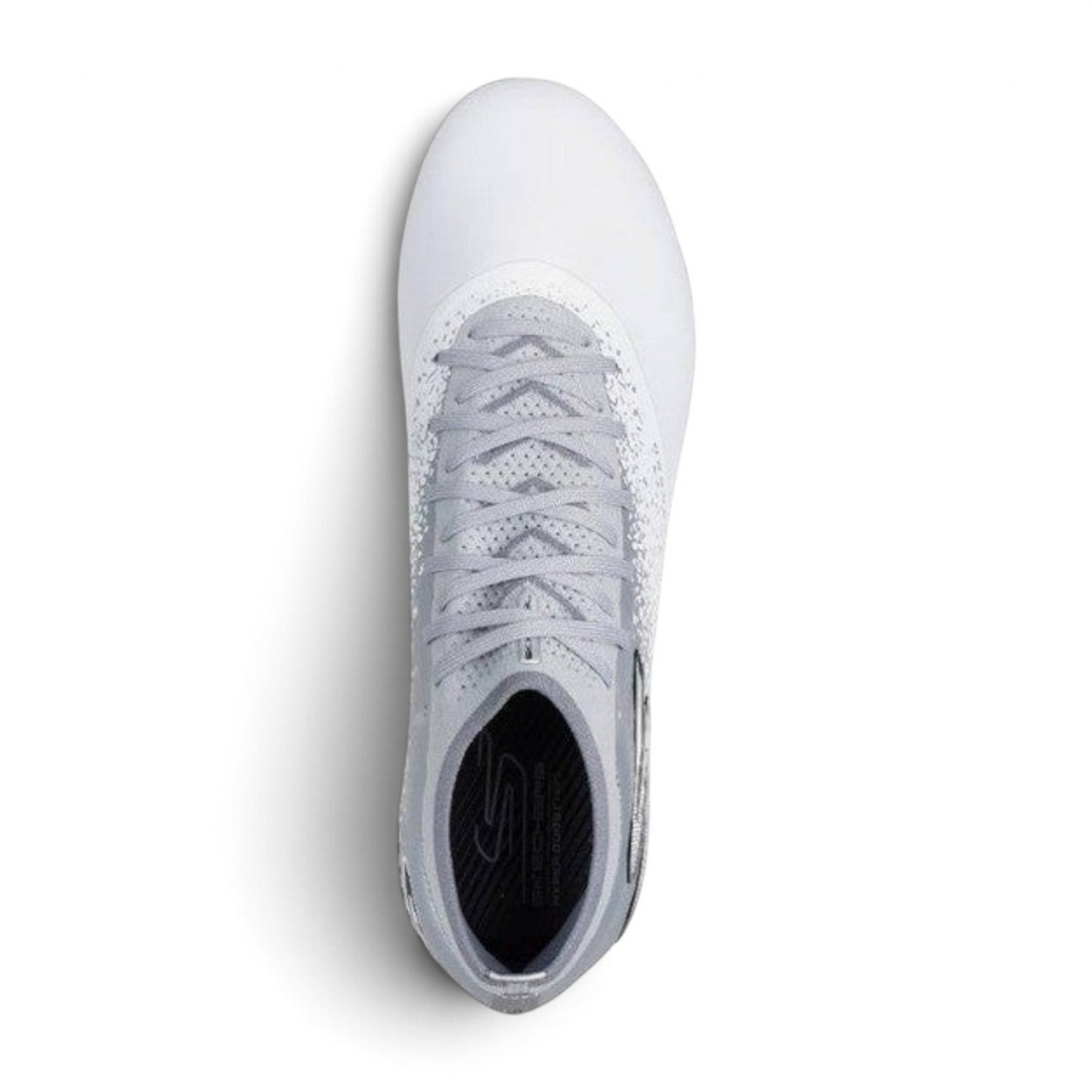 FRG Skechers Razor 1.5 Elite FG soccer boot in white and silver with a synthetic upper and lace-up closure