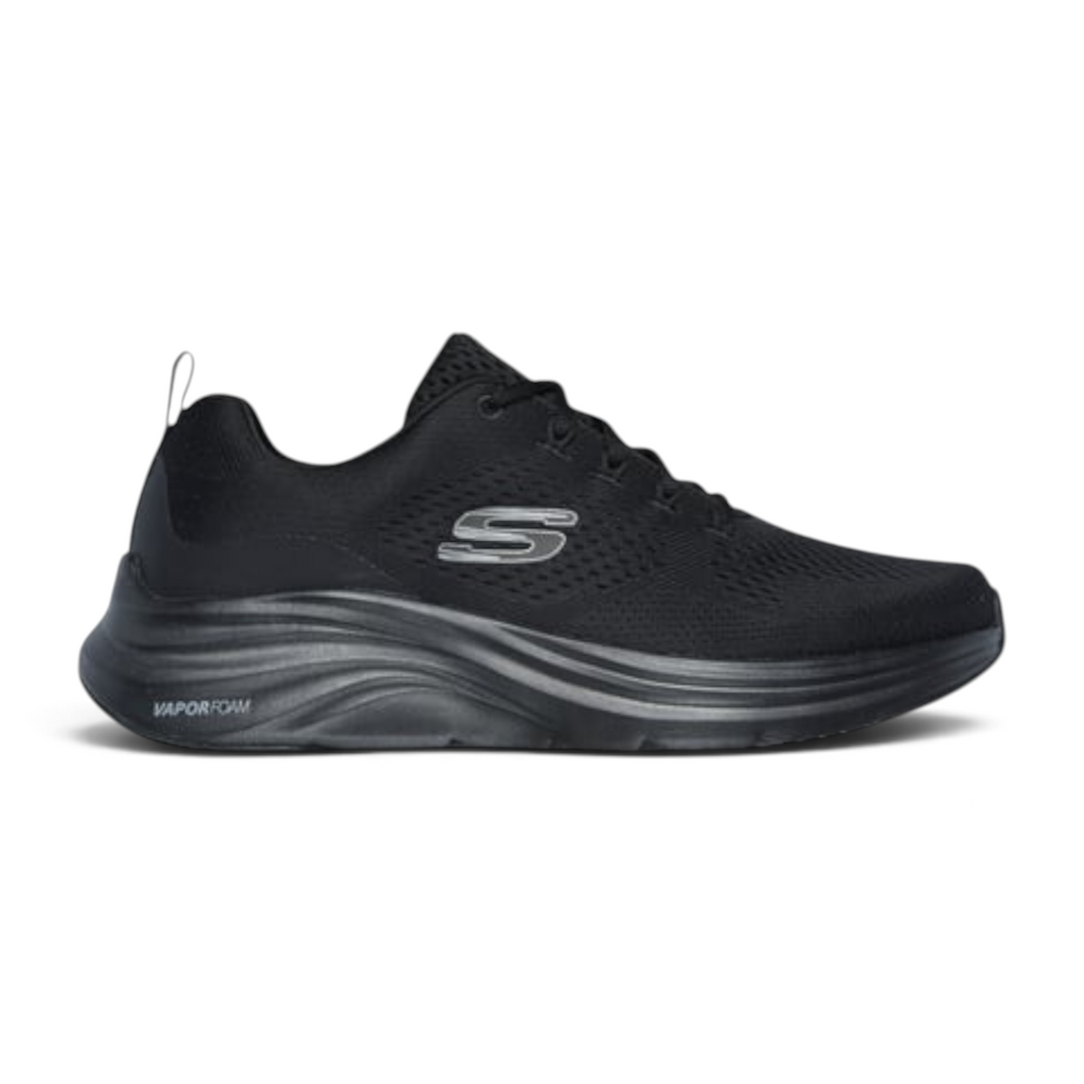 FRG VAPOR FOAM black athletic sneaker with breathable mesh upper and cushioned midsole side view