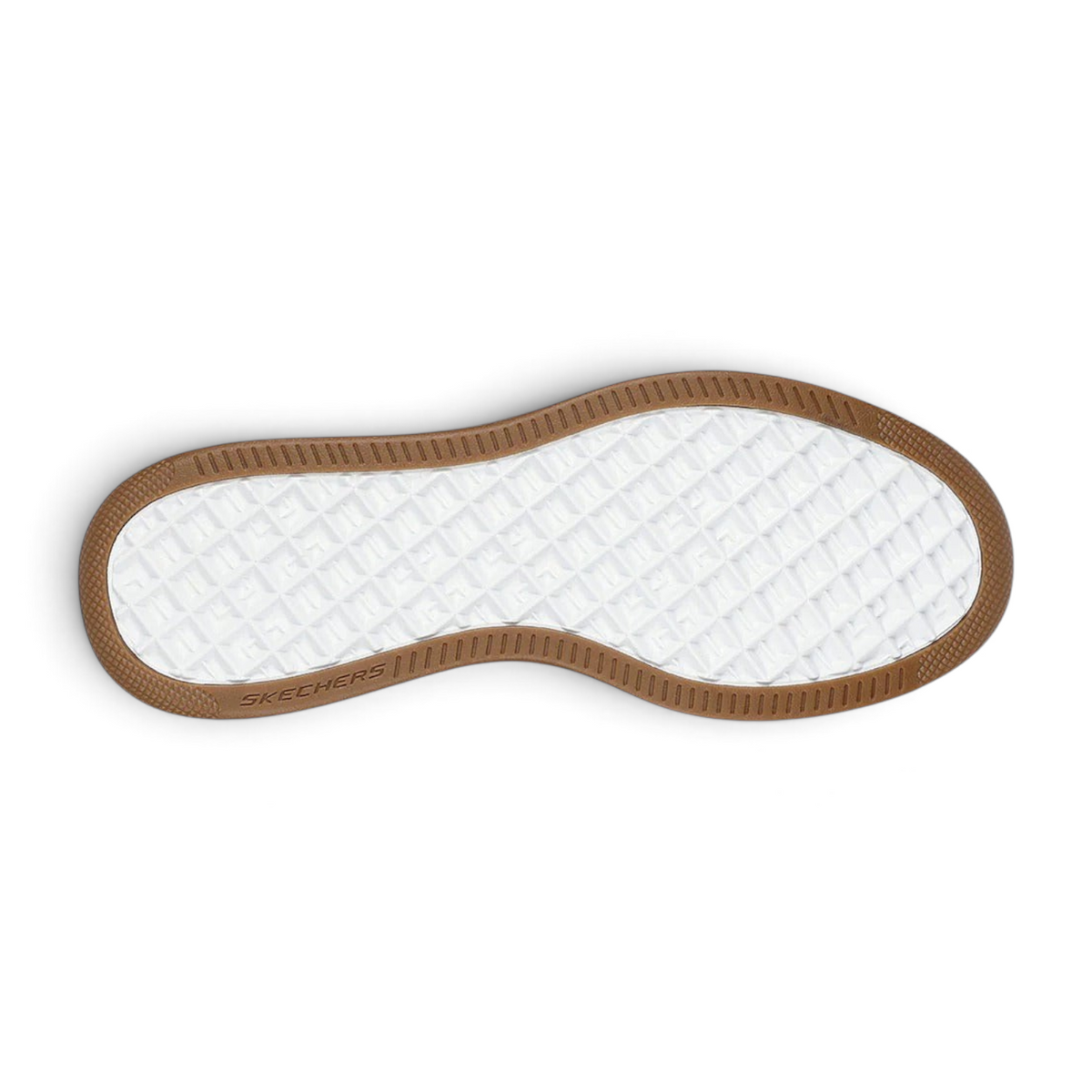 FRG Skechers Sport Court 92 sneaker outsole with white grid pattern and brown rubber trim