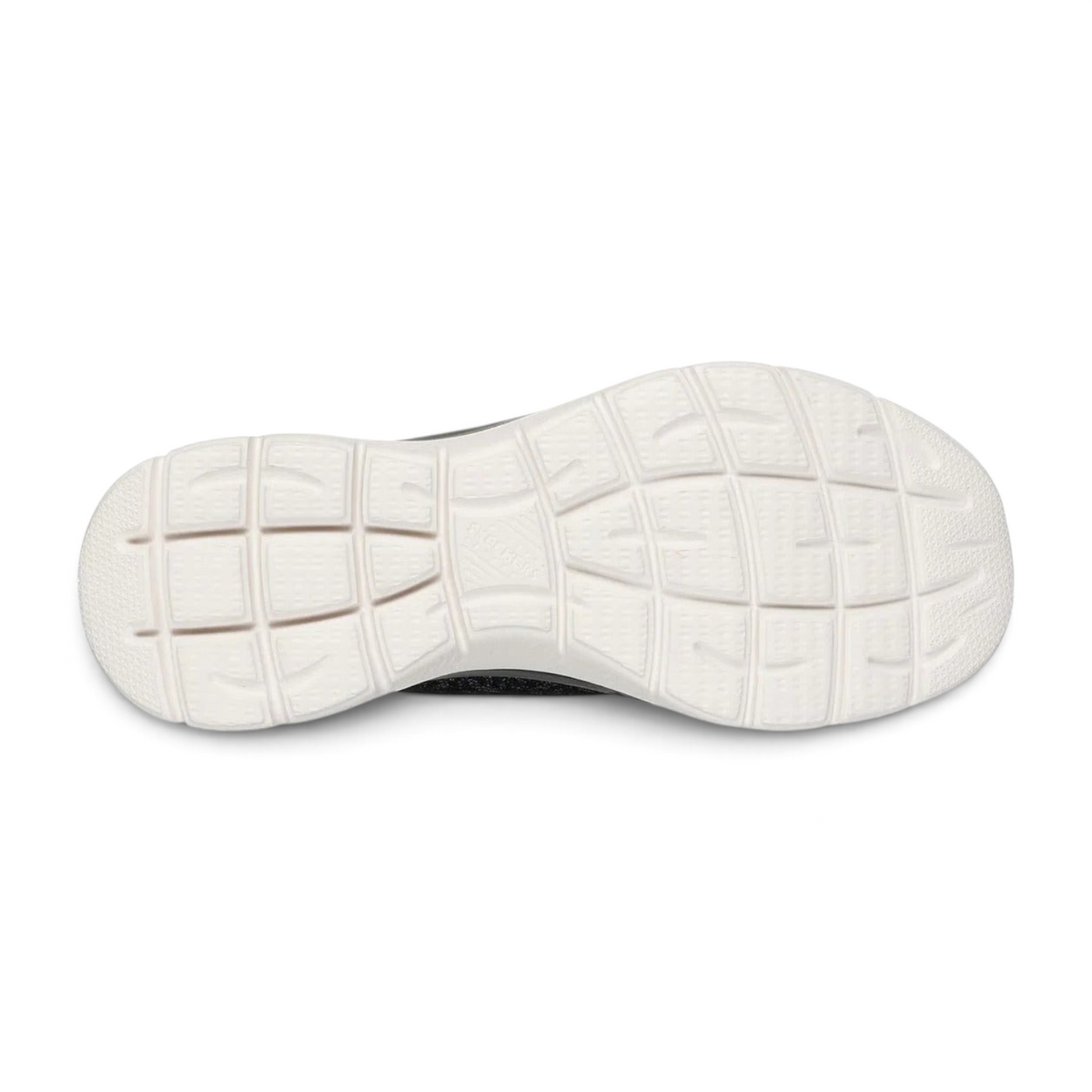 FRG Skechers Summits Lunar Glow sneaker showing the white textured rubber outsole with a grid traction pattern