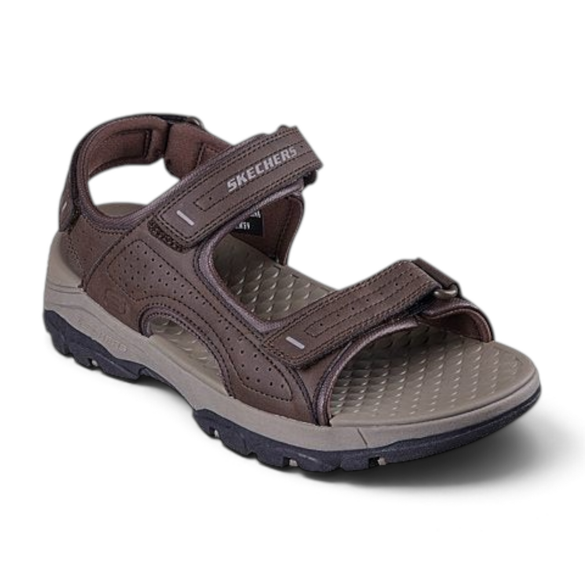 FRG TRESMEN GARO brown leather outdoor sandals with adjustable velcro straps and cushioned footbed