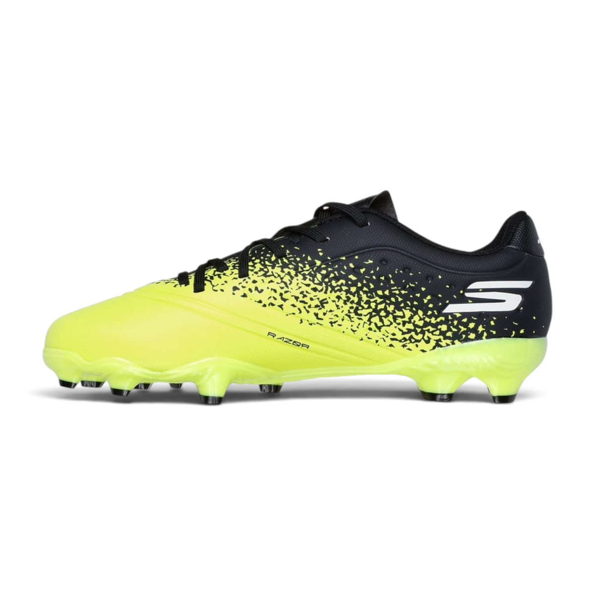 FRG Skechers Razor 1.5 Academy FG football boot in yellow and black with a lightweight firm ground sole plate