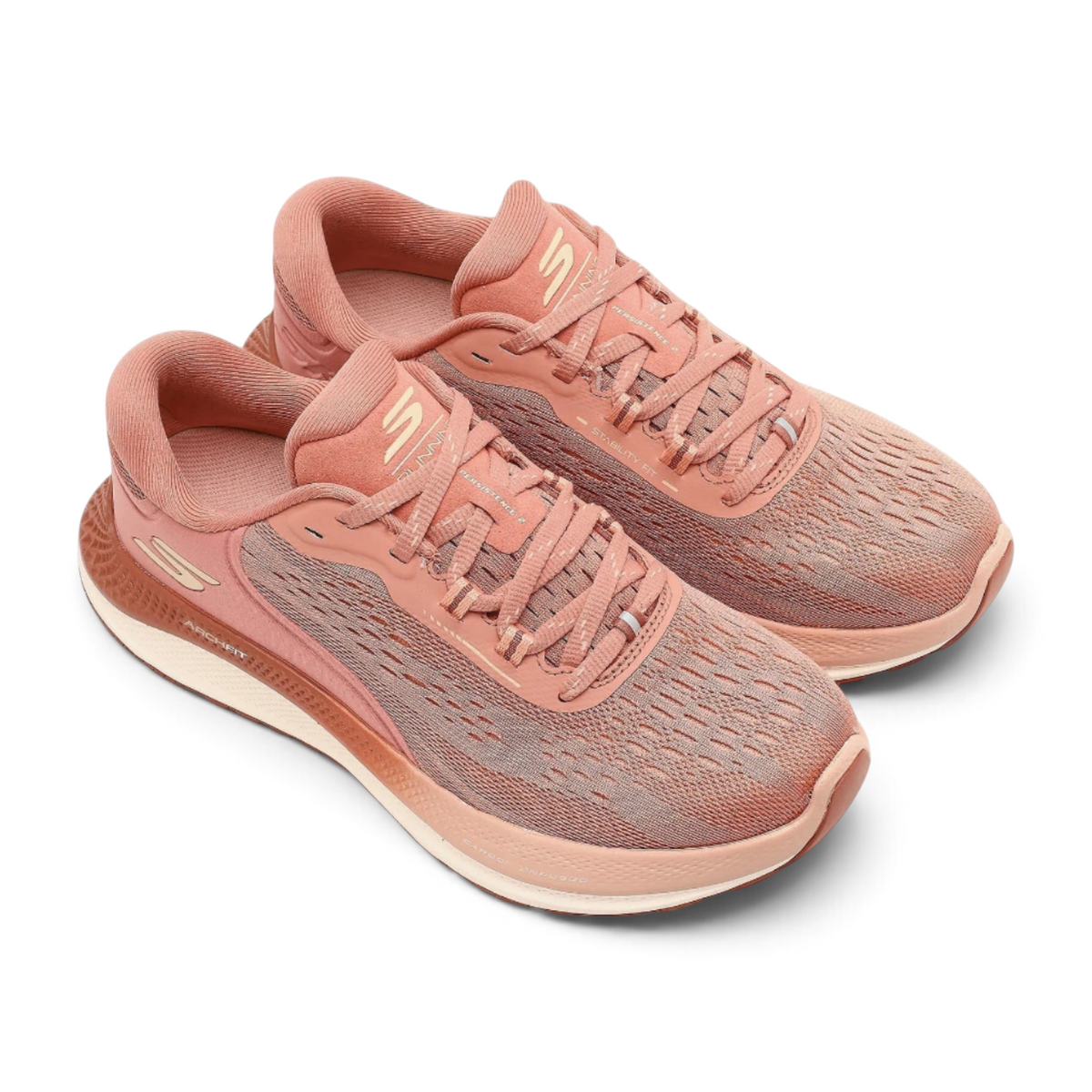 FRG Skechers GO RUN Persistence 2 running shoes in dusty rose with breathable mesh and Goodyear performance outsole.