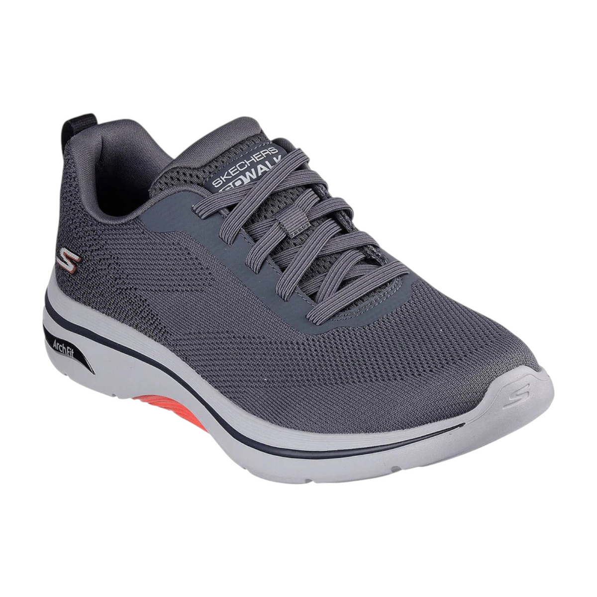 FRG Skechers GO WALK ARCH FIT 2.0 Temporal grey mesh walking sneaker with cushioned sole and lace-up closure